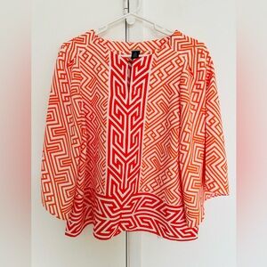 NWOT Geometric Red and Orange Chico’s Women's Top size 0